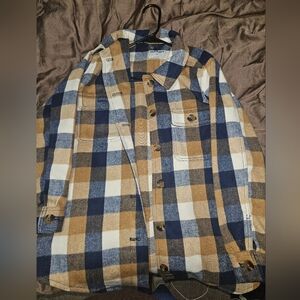 Plaid Button-Up Shirt Jacket